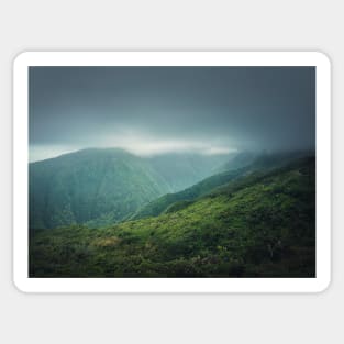 the green hills of Hawaii Sticker